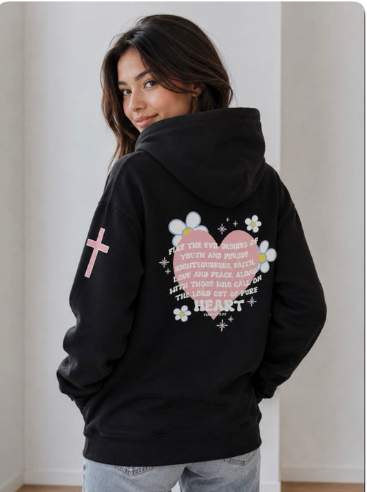 Out of Pure Heart Hoodie - Black