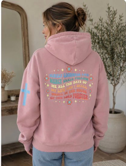 Surely Goodness and Mercy Hoodie - Dusty Pink