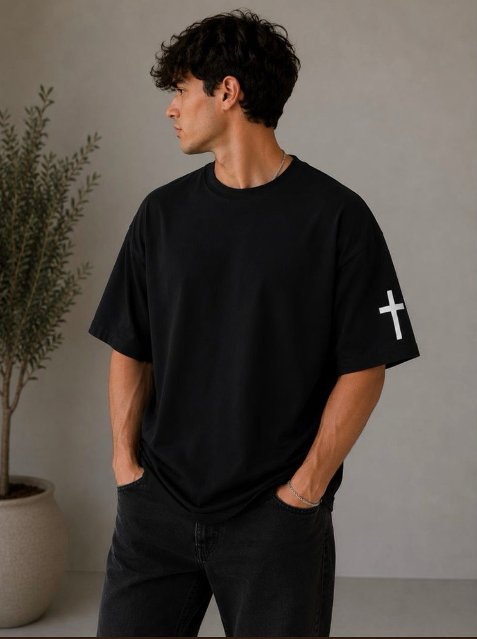 C'mon Man Tee - White on Black
